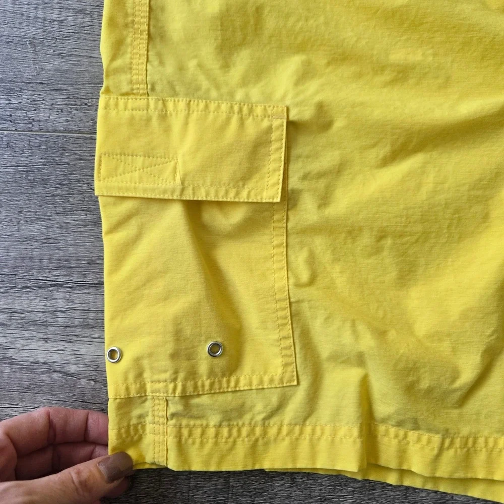 Brooks Brothers 346 Mens Yellow Cotton Nylon Board Shorts Swim Trunks Size 40